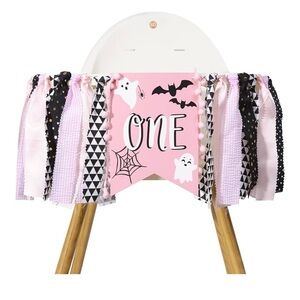 Halloween Pink and Black First Birthday High Chair Banner